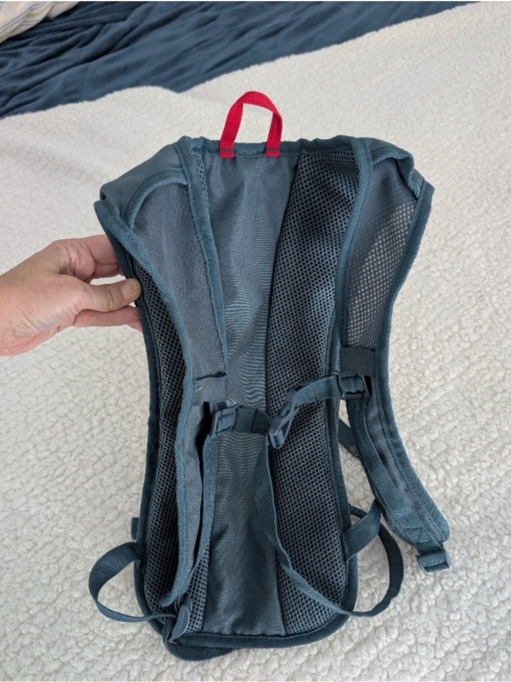 Gray and Dark Gray Men’s Daypack with Red Accents - Picture 3 of 7